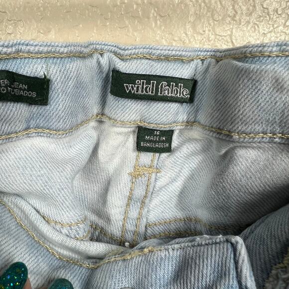 Wild Fable Women's Super-High Rise Acid Over-Dye Straight Jeans size 16 Y2K - Picture 3 of 14
